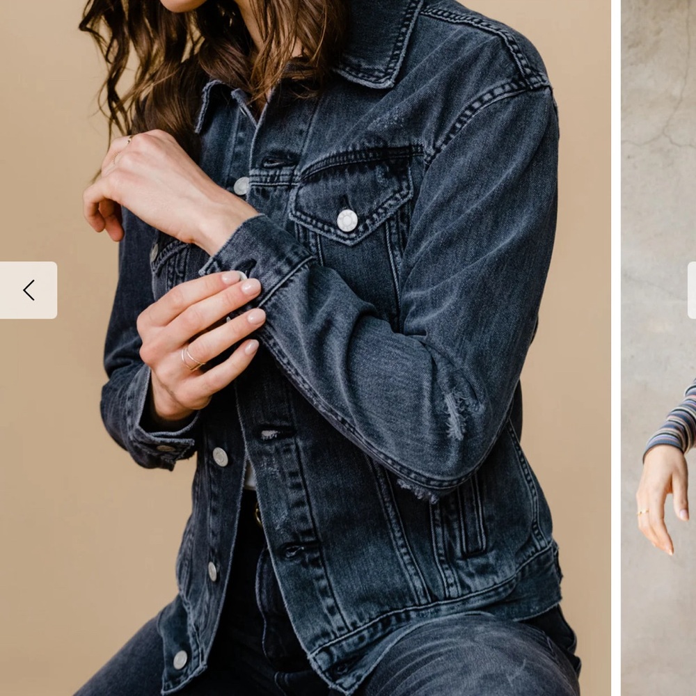 Able Merly Denim Jacket Washed Black 2X